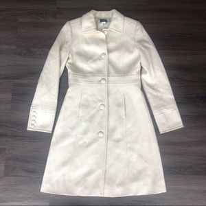 J Crew Ivory Wool Pea Coat